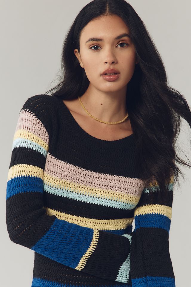 Spiritual Gangster Giselle Long-Sleeve Crochet Midi Dress #1