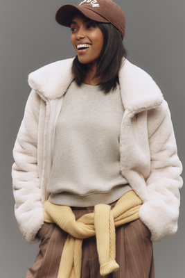 【SCULPTOR】Faux Fur Zip-Up Jacket Pale Gray SCULPTOR® online store