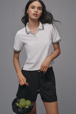 BEYOND YOGA COUNTRY CLUB SHORT-SLEEVE POLO SHIRT TOP 