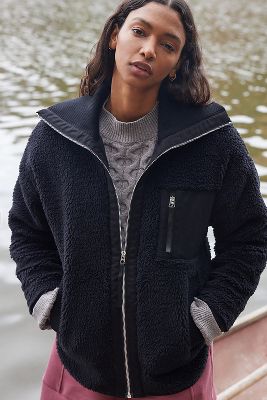 Womens long fleece discount jacket with hood