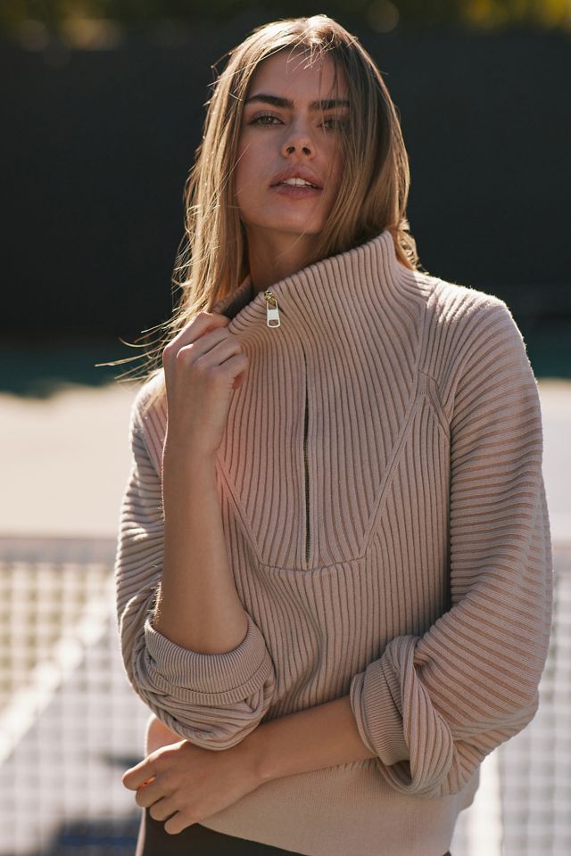 8YARDS ベージュ ハイネック L Varley Reid Half-Zip Knit Pullover | Anthropologie