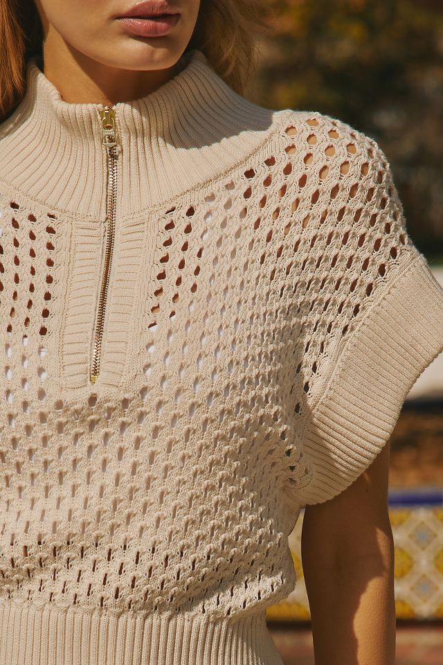 Varley Gaines Short-Sleeve Half-Zip Knit Pullover | Anthropologie