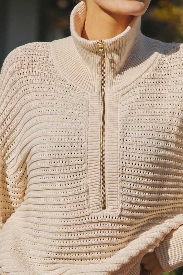 Varley Tara Pointelle Half-Zip Knit Pullover #2