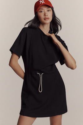 Varley Maple Short-sleeve Mini Dress In Black