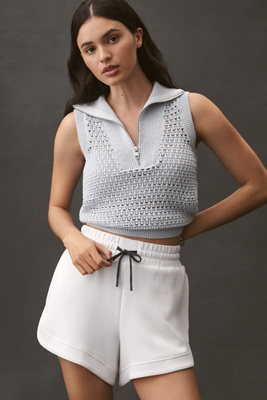 Varley Bains Half Zip Sweater Tank In White