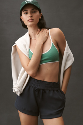 Varley Ollie High-rise Shorts In Blue