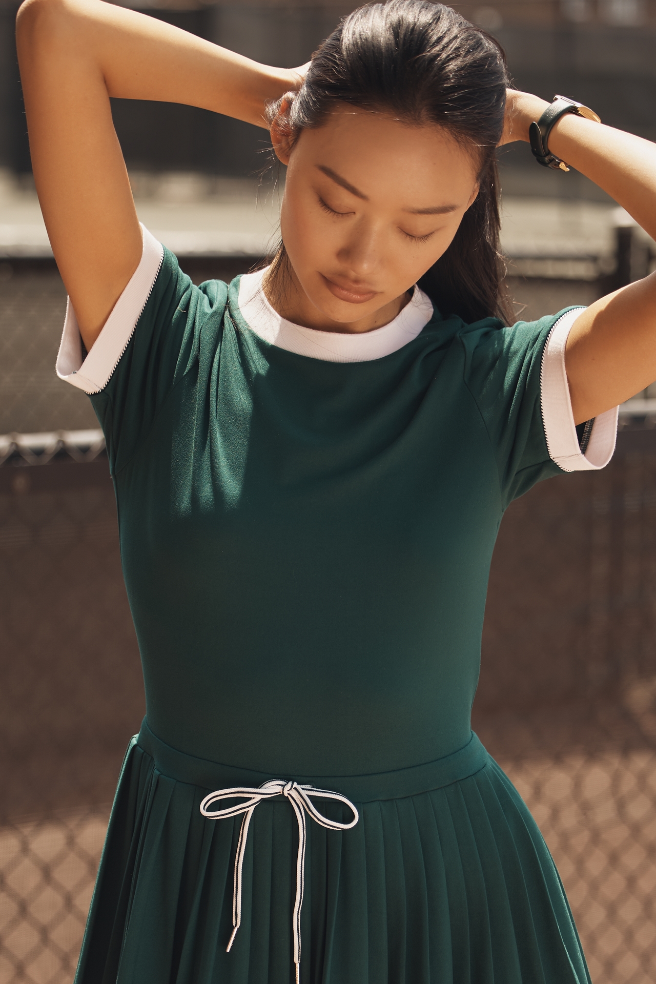 Varley Trent Short-Sleeve Court Mini Dress