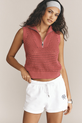Varley Bains Half Zip Sweater Tank In Pink