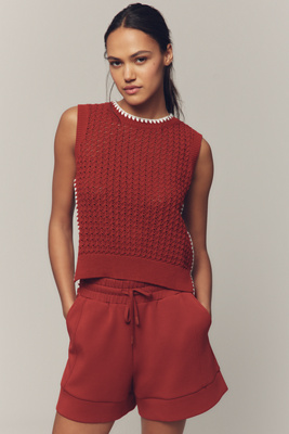 Varley Delaney Knit Vest In Red