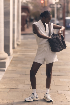 Shop Varley Atrium High-rise Shorts In White