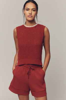 Varley Atrium High-rise Shorts In Burgundy