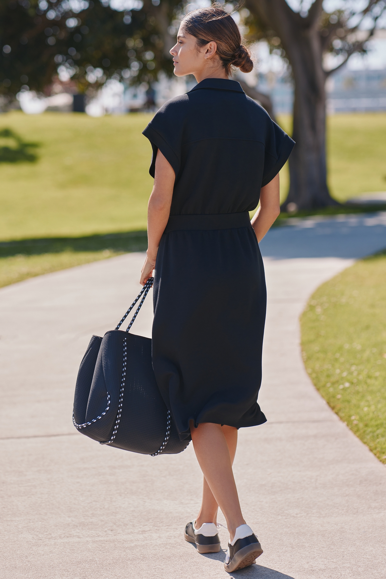 Varley Louisa Short-Sleeve Zip-Through Midi Dress