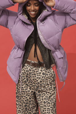 Varley Fullerton Down Puffer Coat Jacket In Purple