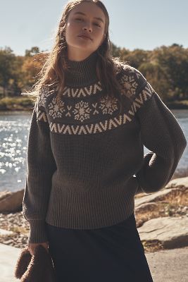 Varley Bowen Fairisle Sweater In Grey