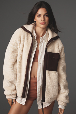 Varley Lowell Sherpa Jacket In White