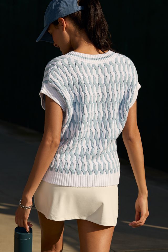 Varley Alfie Cable-Knit Short-Sleeve Top #1