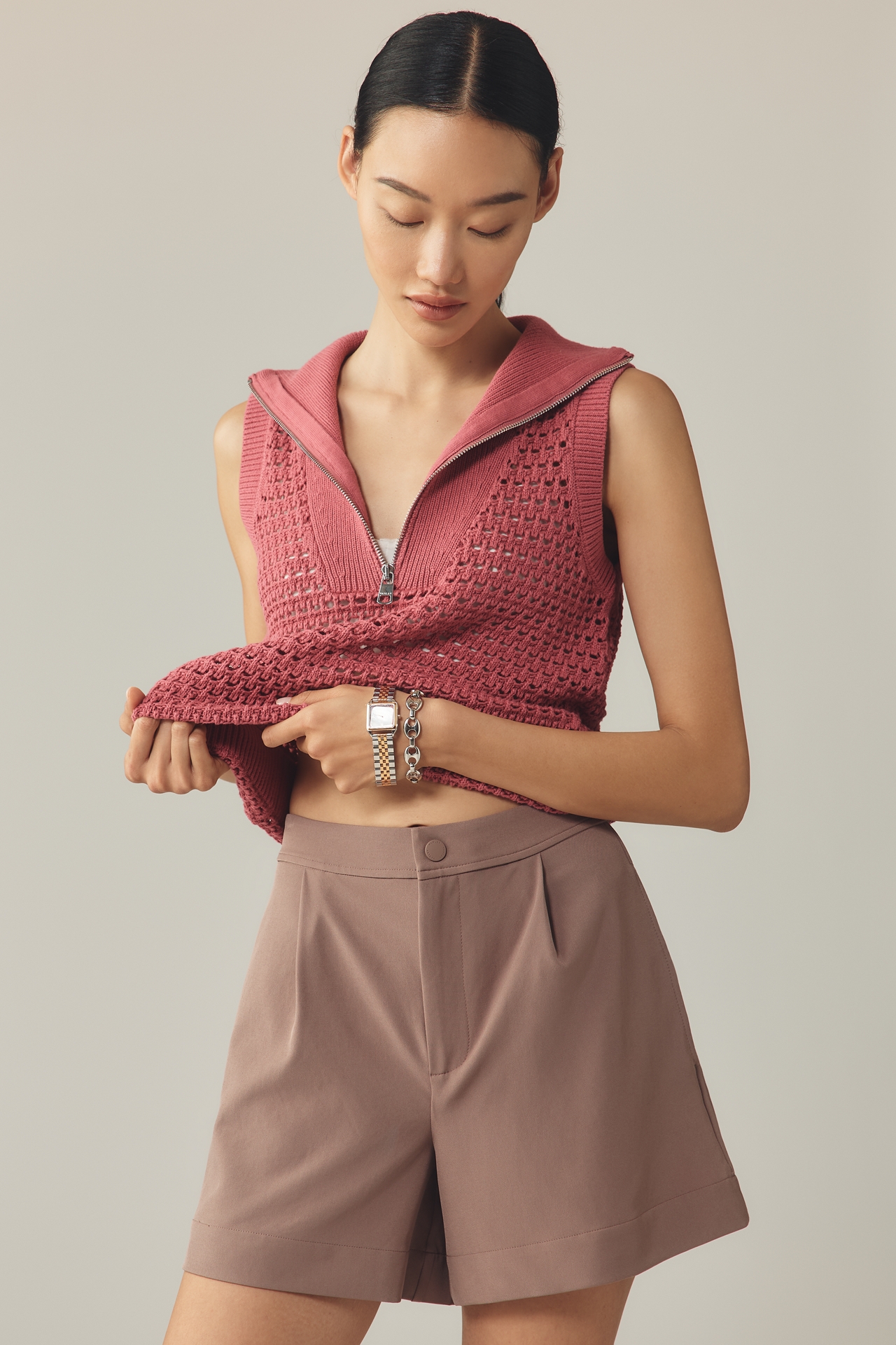 Varley Mariya Pleated Trouser Shorts