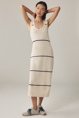 anthropologie Varley Scott Scoop-Neck Sleeveless Midi Dress Birch