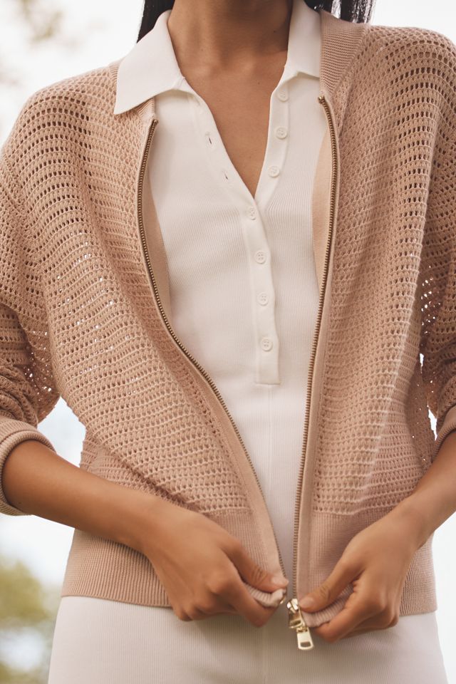 Varley Lai Cotton Long-Sleeve Zip-Front Knit Jacket #2
