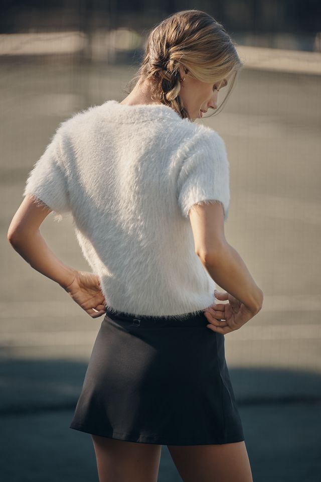 For Love & Lemons Short-Sleeve Fuzzy Sweater Top #2
