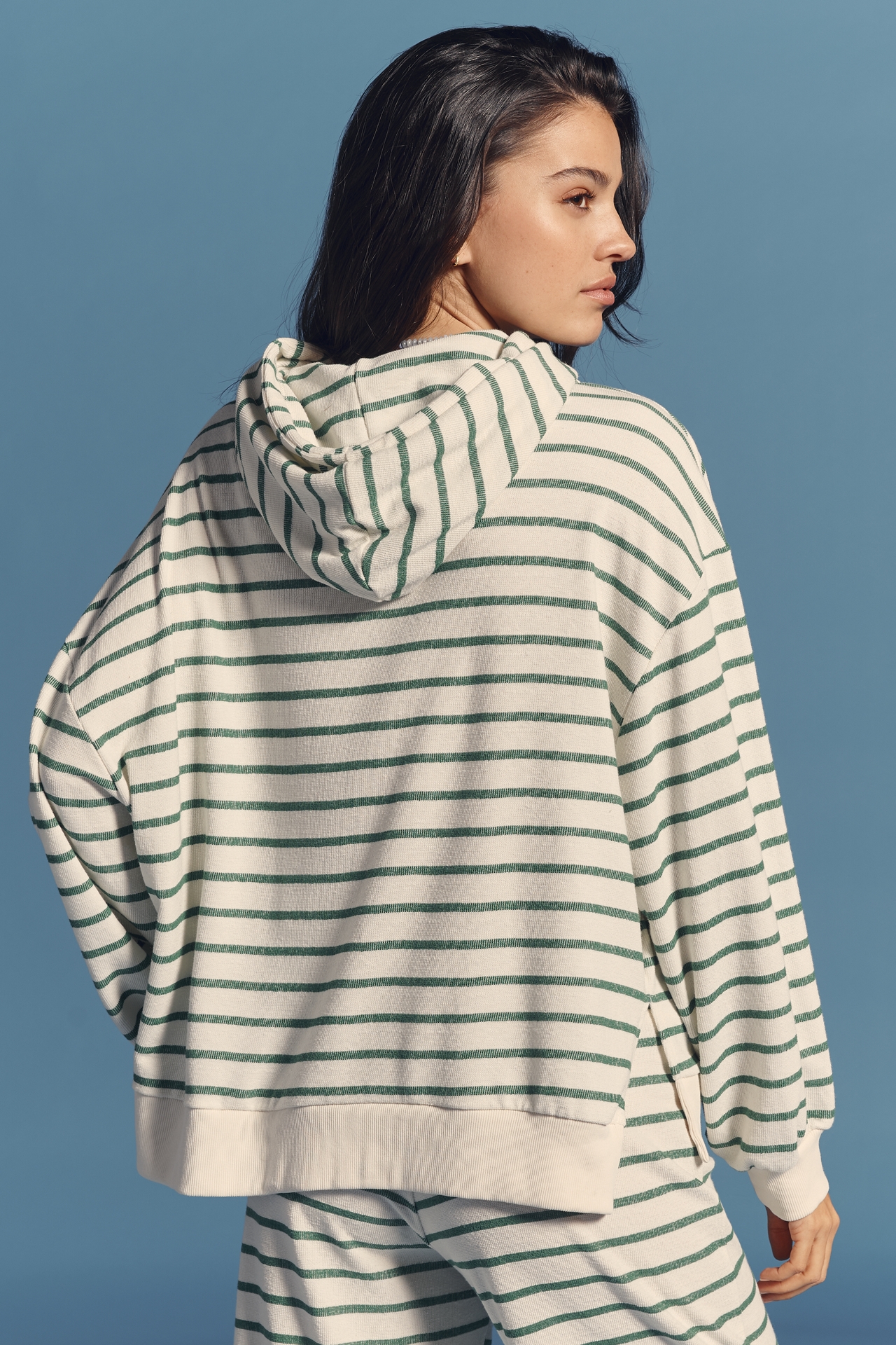 Electric & Rose Striped Hooded Sweatshirt