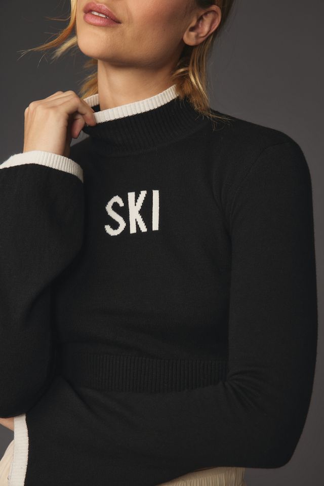 Year of Ours Ski Mock-Neck Bell-Sleeve Cropped Sweater #2