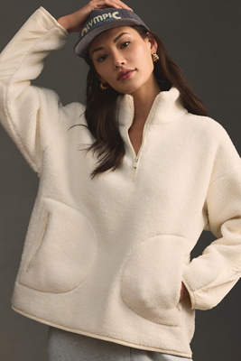 Sweaty Betty Plush Textured Half-Zip Pullover | Anthropologie