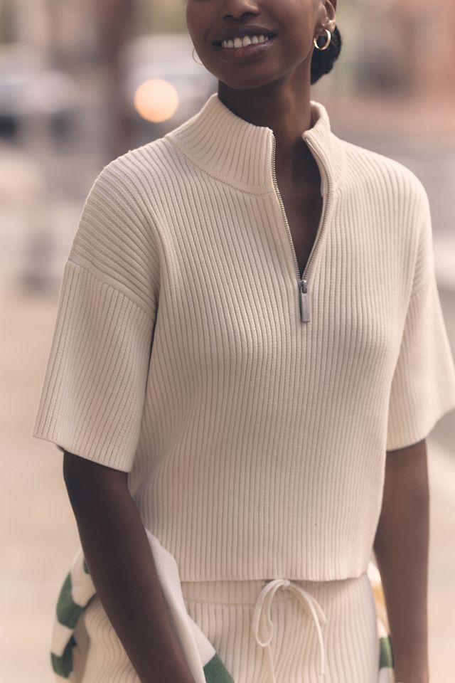 Sweaty Betty Short-Sleeve Retreat Rib Sweater #1