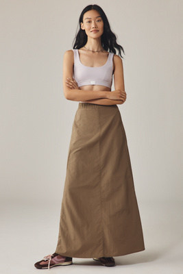 P.e Nation A-line Maxi Skirt In Brown