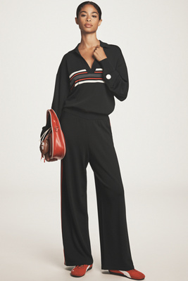 P.e Nation Retreat Wide-leg Knit Sweatpants In Black