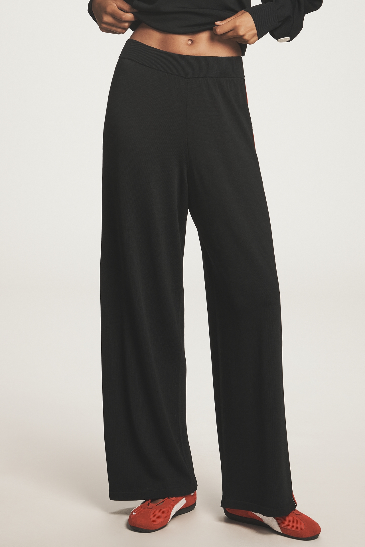 PE Nation Retreat Wide-Leg Knit Sweatpants