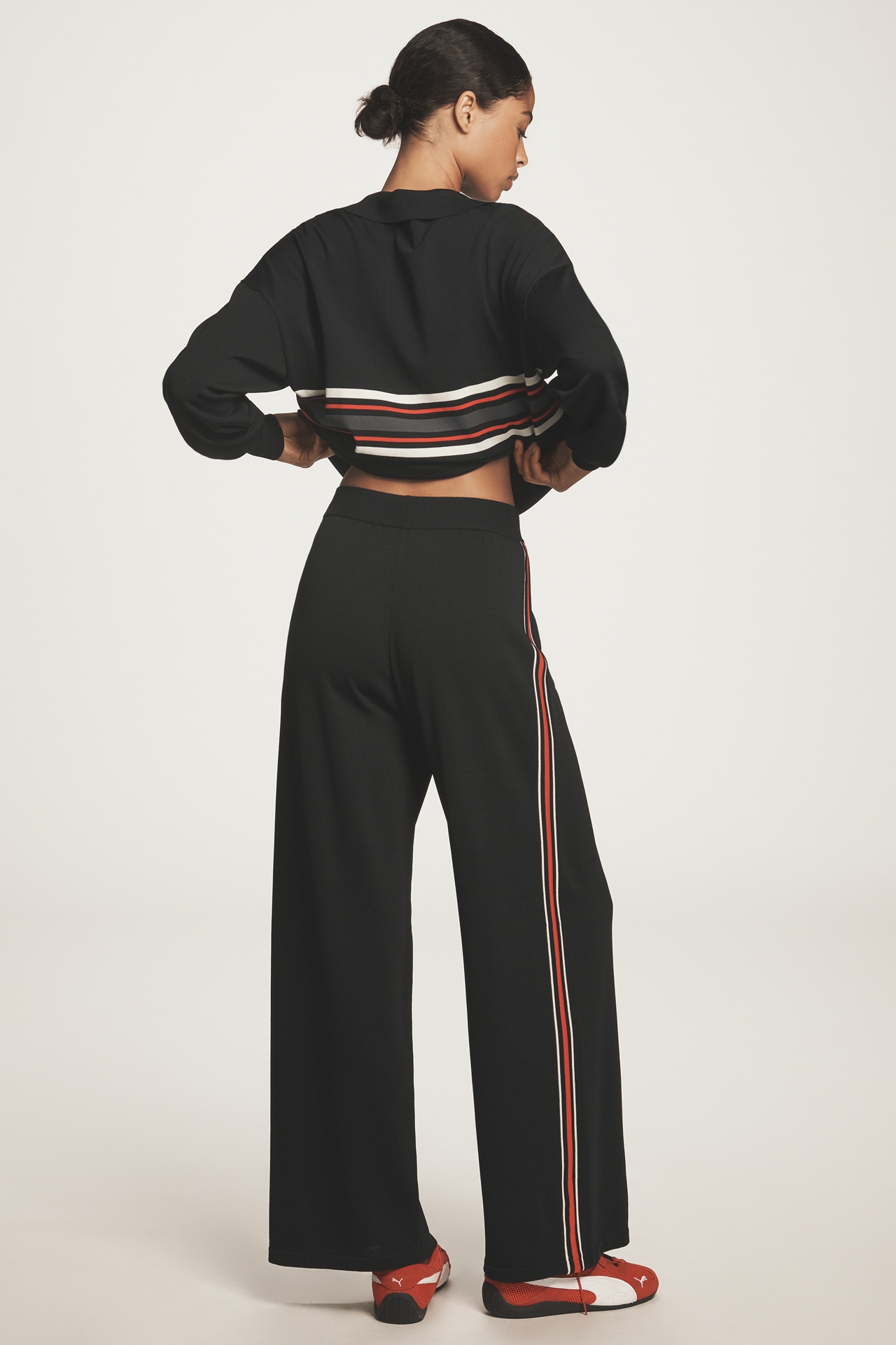 PE Nation Retreat Wide-Leg Knit Sweatpants