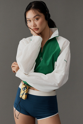 Recreational Habits Billie Quarter-zip Jacket In White
