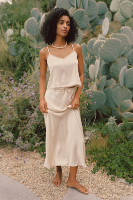 no slit satin skirt アイボリー Sサイズ 新品未使用 Z Supply Viva Slip Skirt | Anthropologie