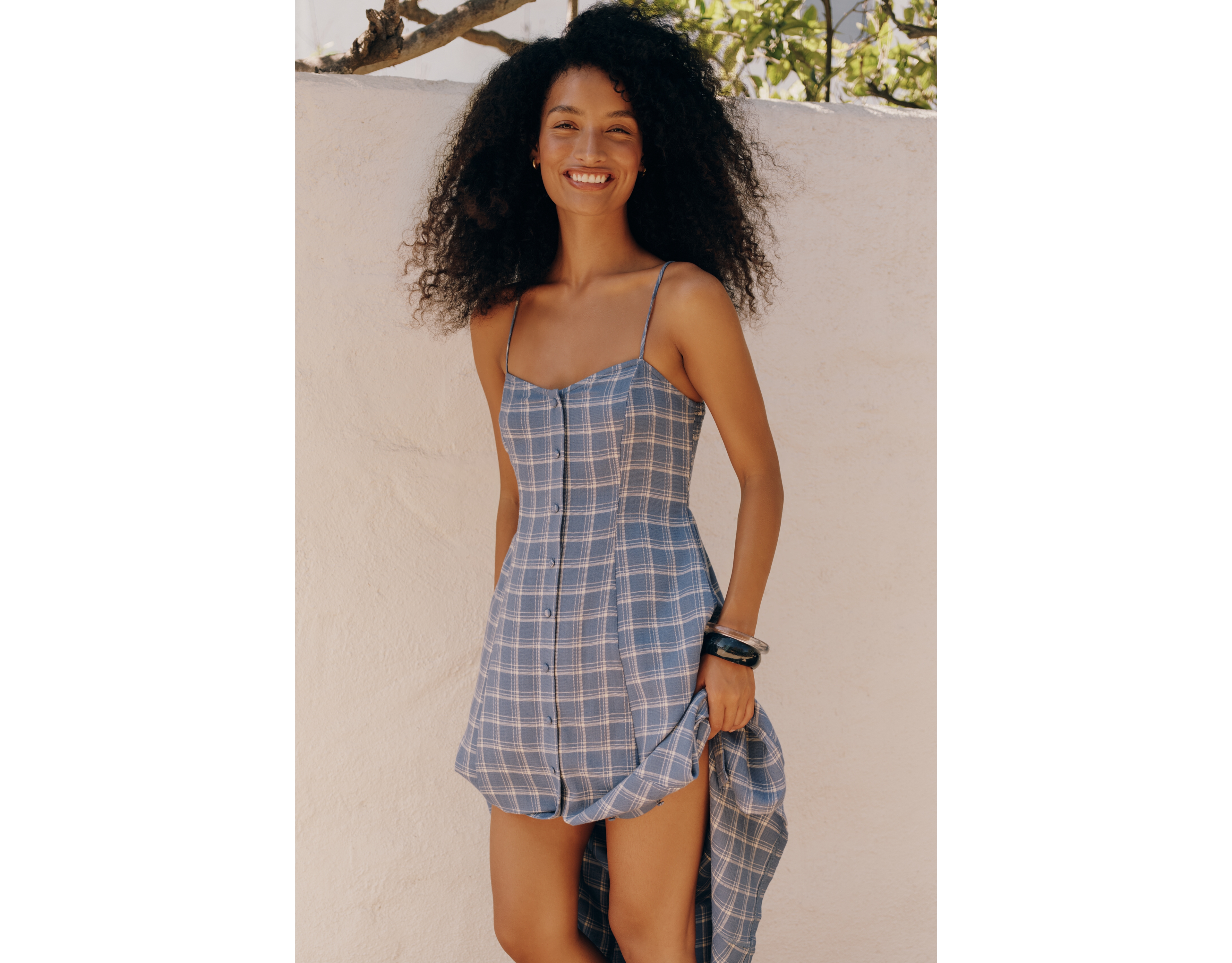 Z Supply Angel Eyes Plaid Midi Dress
