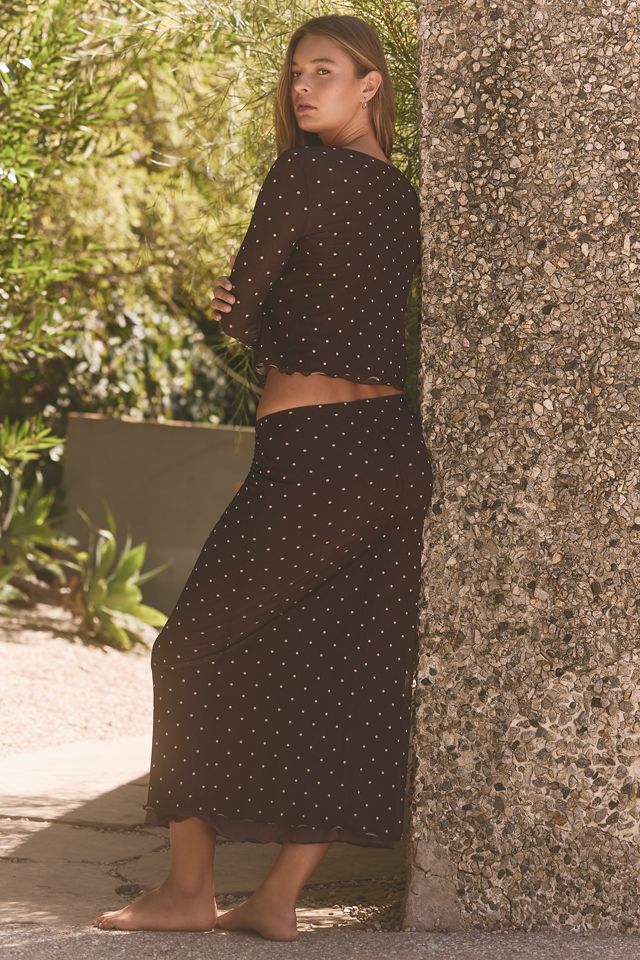 Z Supply Eda Polka Dot Mesh Midi Skirt #2