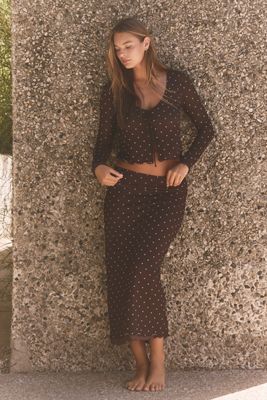 Z Supply Eda Polka Dot Mesh Midi Skirt