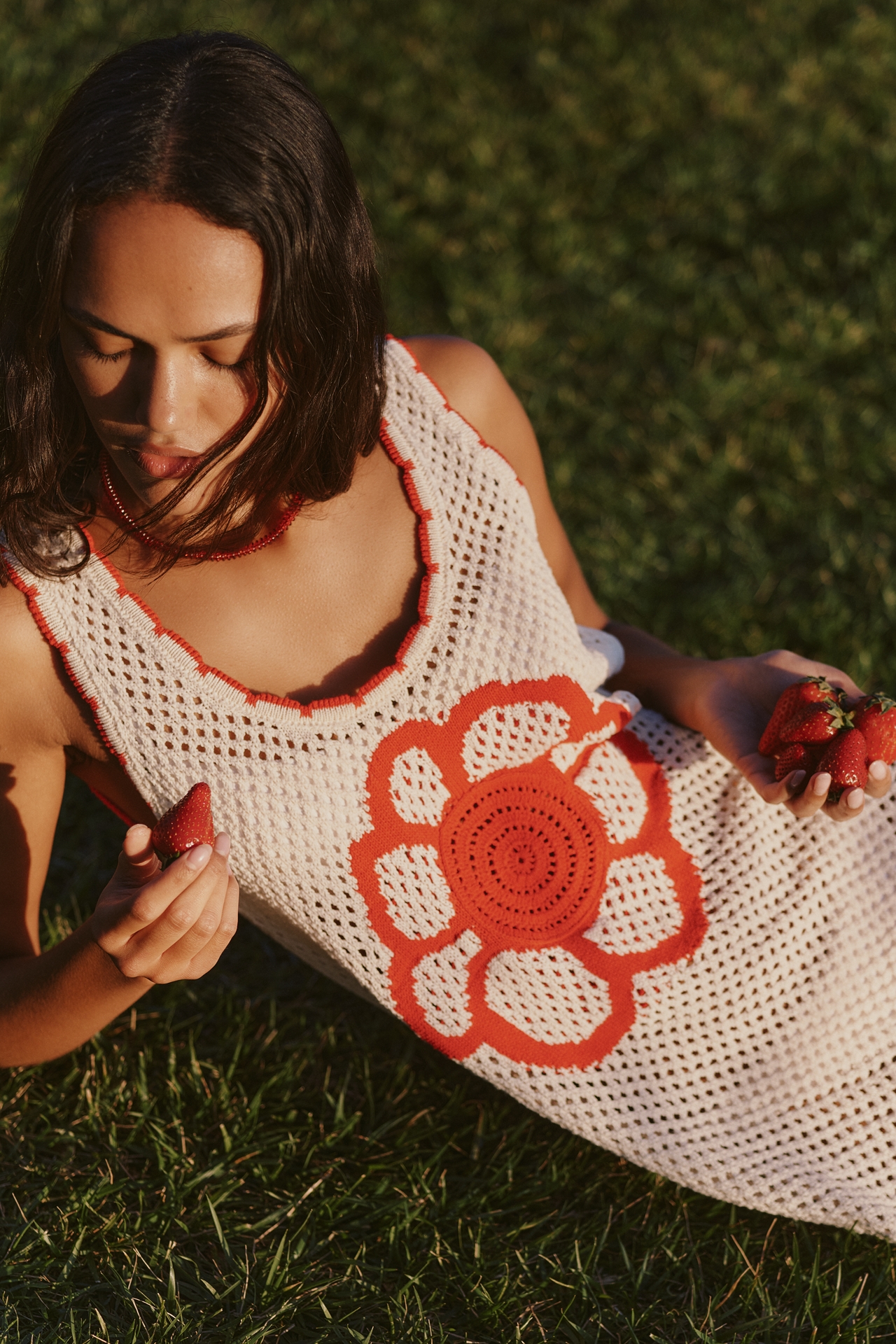 Celandine Tropicana Crochet Mini Dress