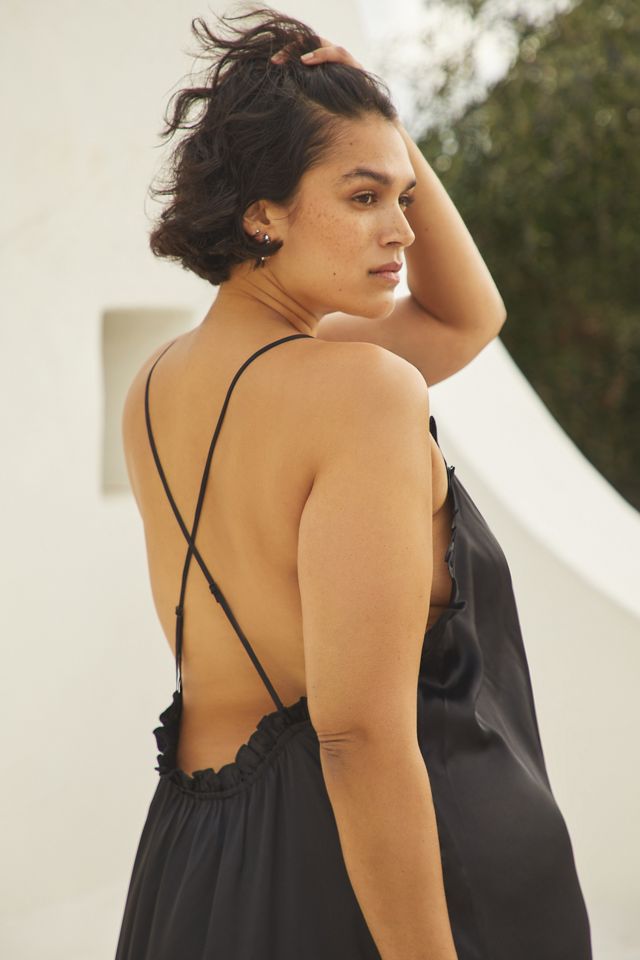 By Anthropologie Halter Open-Back Midi Dress #1