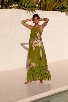Shop By Anthropologie The Malika Printed Dress: Loulou Avenue Edition In Green