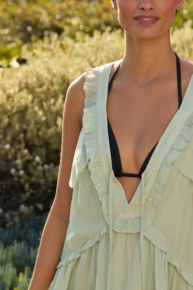 By Anthropologie Boho Ruffle Mini Dress