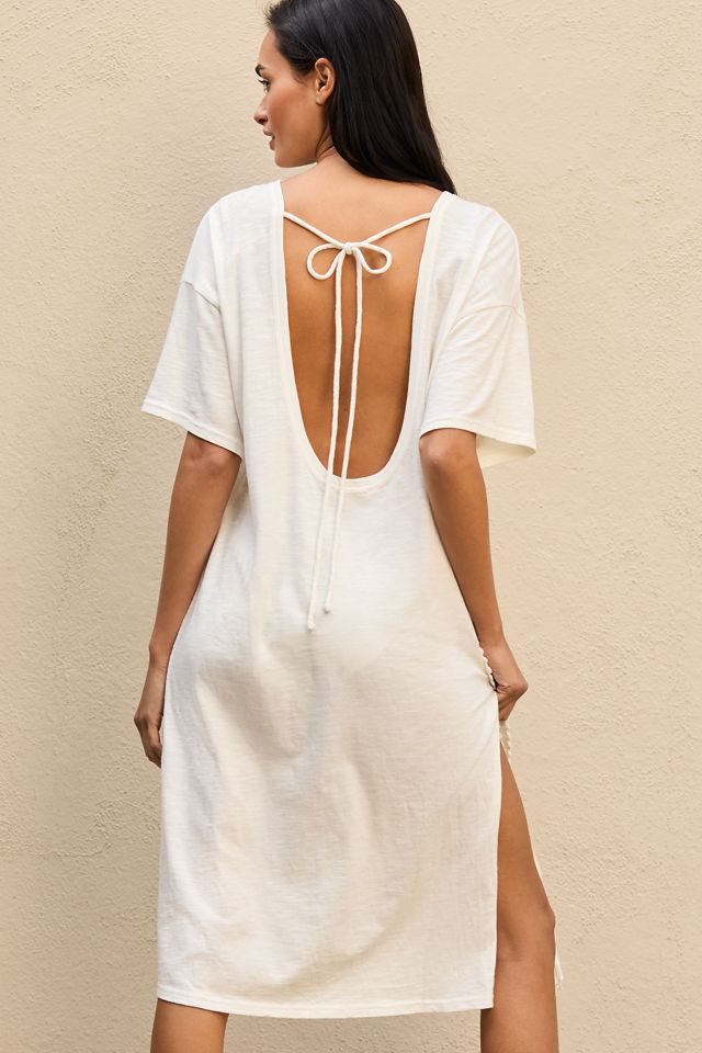 Celandine Short-Sleeve Embellished Side Slit Midi Dress #3