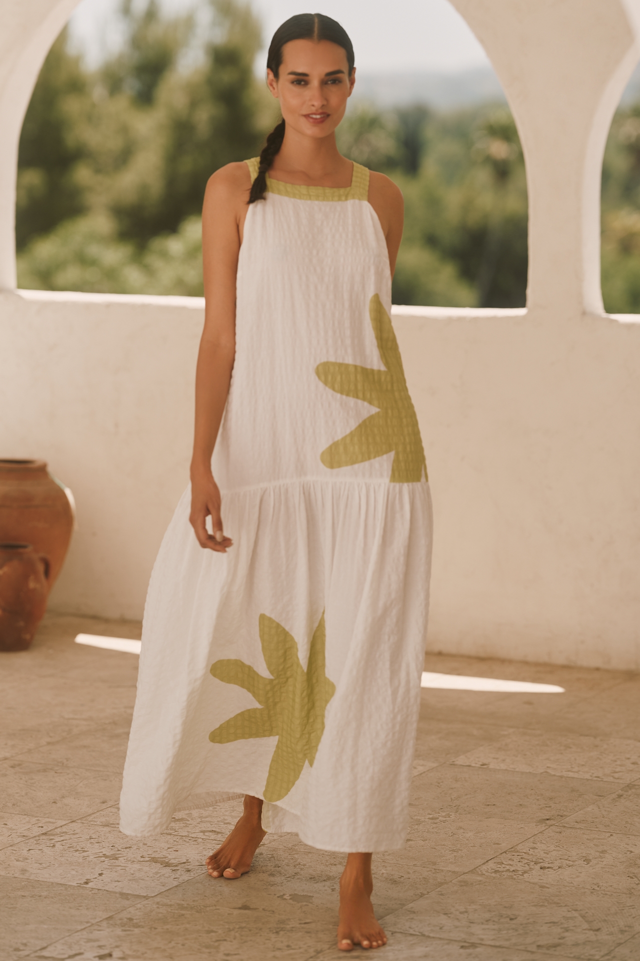Celandine Drop-Waist Midi Dress