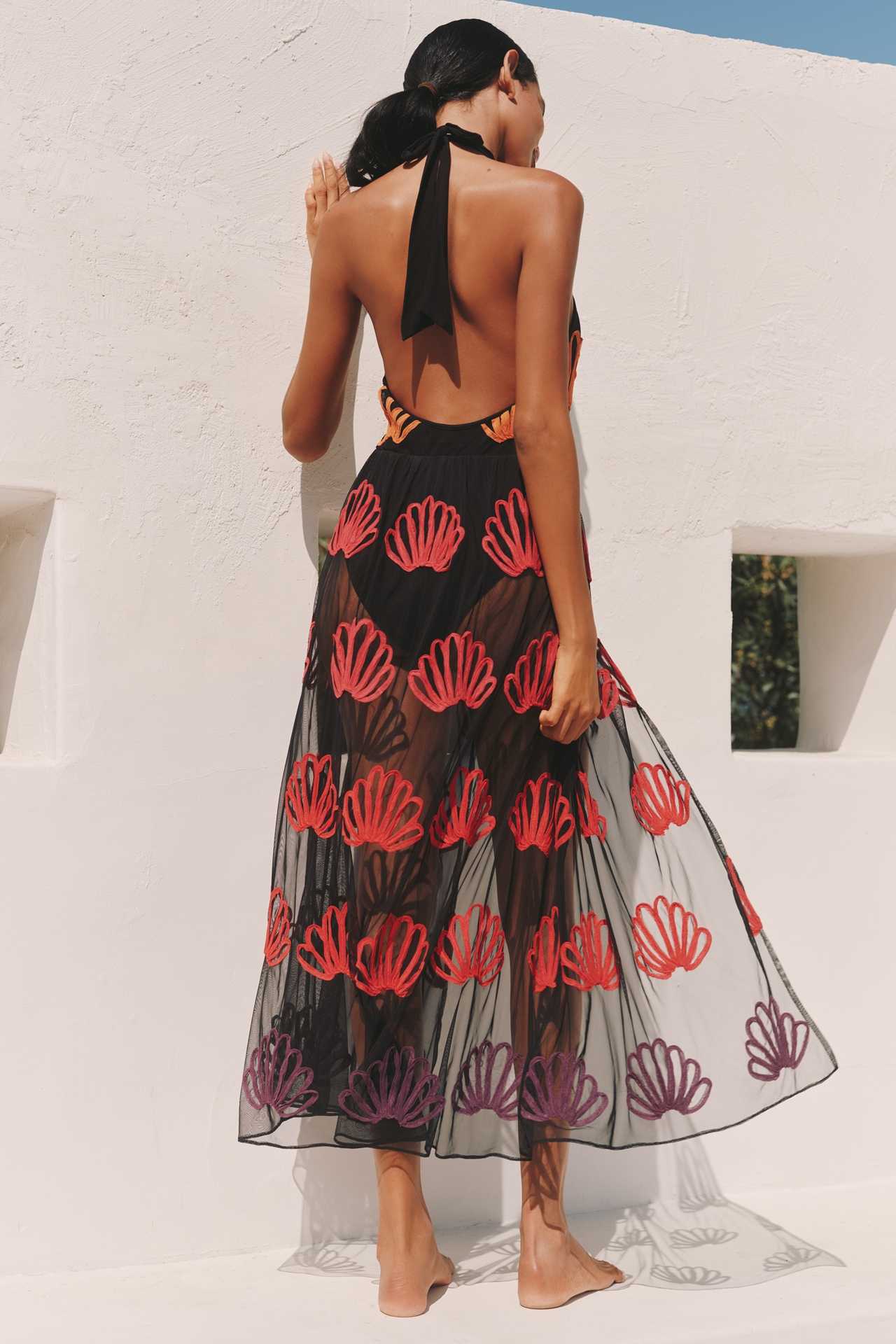 Celandine Embroidered Bodysuit Maxi Dress