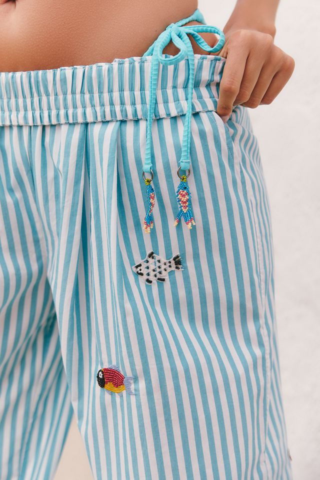 Celandine Striped Embellished Pull-On Pants #3