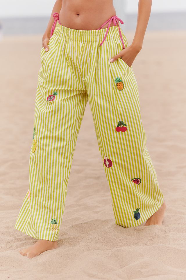 Celandine Embroidered Wide-Leg Pants #1
