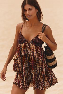 Celandine Shell Cutout Mini Babydoll Dress
