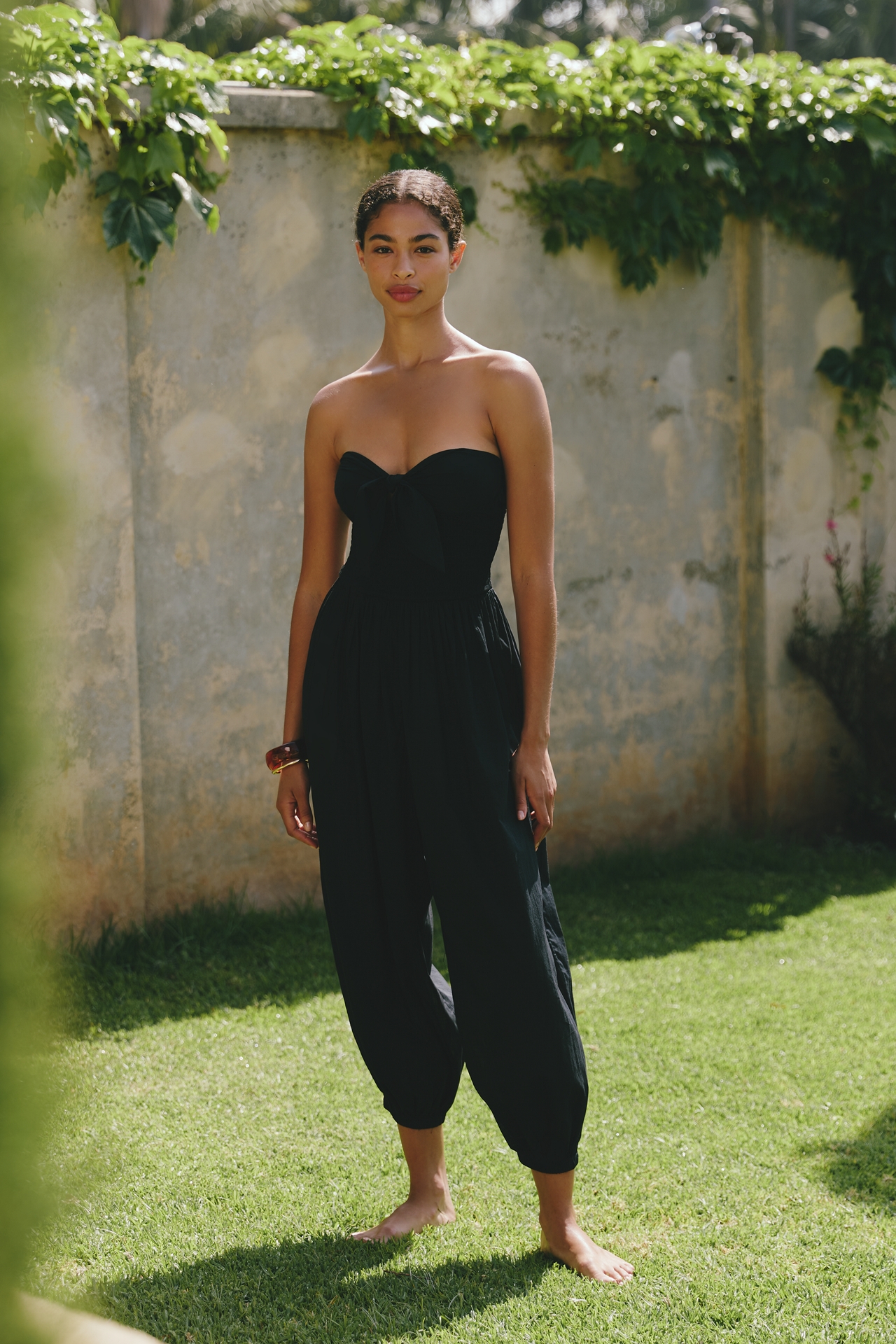 Celandine 100% Cotton Strapless Tie-Front Jumpsuit