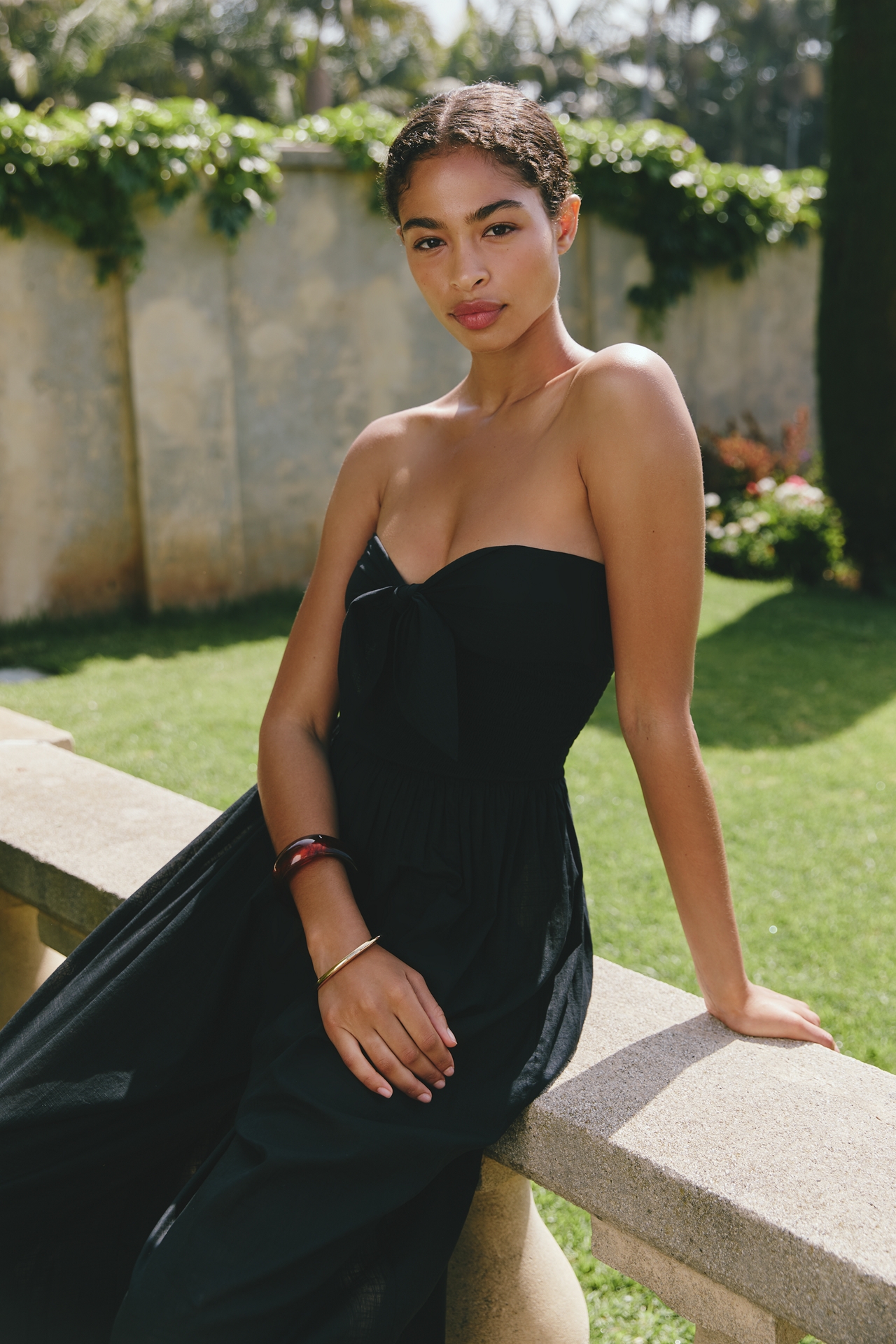 Celandine 100% Cotton Strapless Tie-Front Jumpsuit