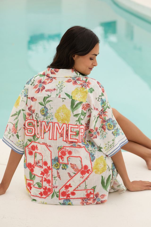 By Anthropologie Short-Sleeve Buttondown Shirt #3